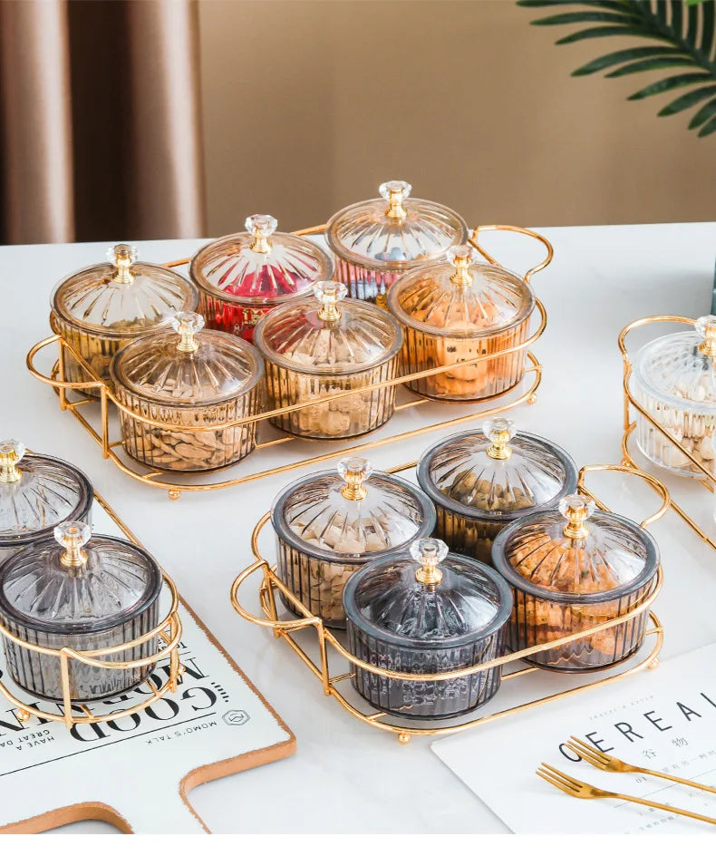 Dried Fruit Salad Plate Snack Dishes with Covers