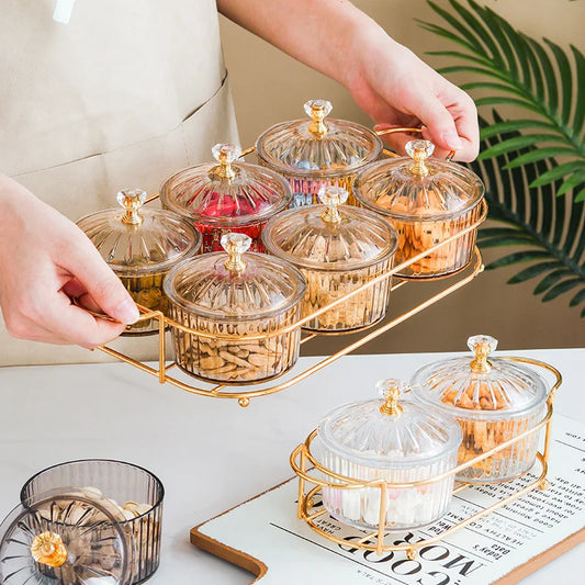 Dried Fruit Salad Plate Snack Dishes with Covers