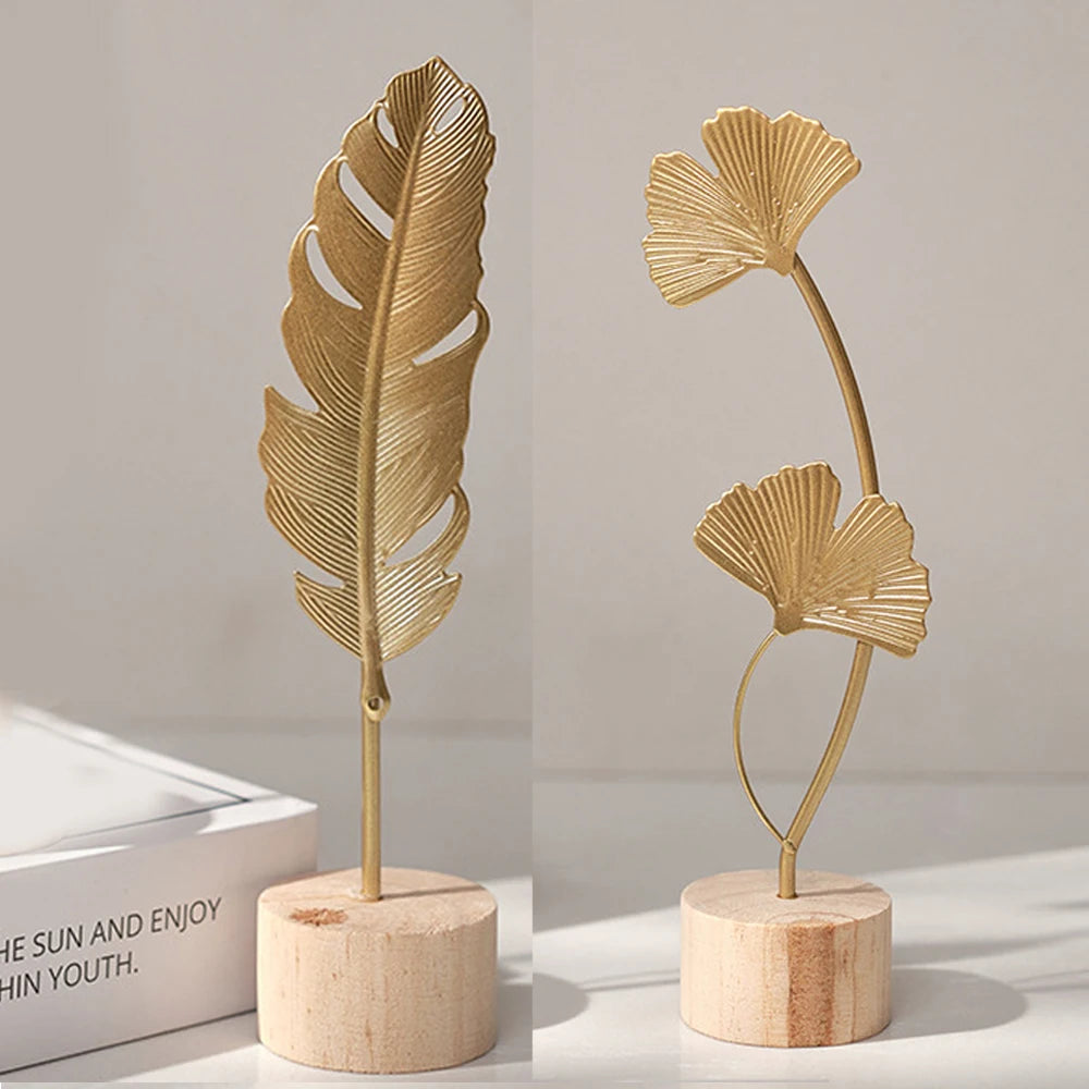 Nordic Gold Ginkgo Leaf Ornaments