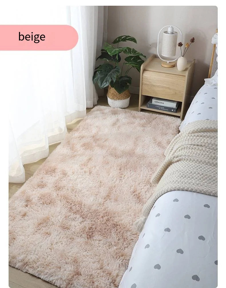 VIKAMA Long Silk Wool Carpet Bedroom Thick Bed Blanket Suitable for Home Living Room Girl Room Plush Blanket Mat Home Decoration