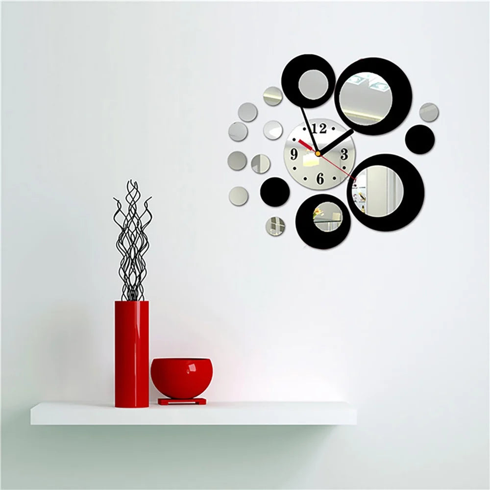 2024 New Wall Clock Watch Quartz Acryli Mirror Modern Wall Stickers 3D Arrival Design Luxury Cllocks Living Room Decration