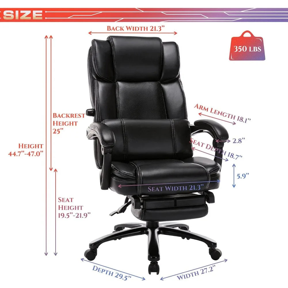 Adjustable Tilt Angle Bonded Leather Office Chair