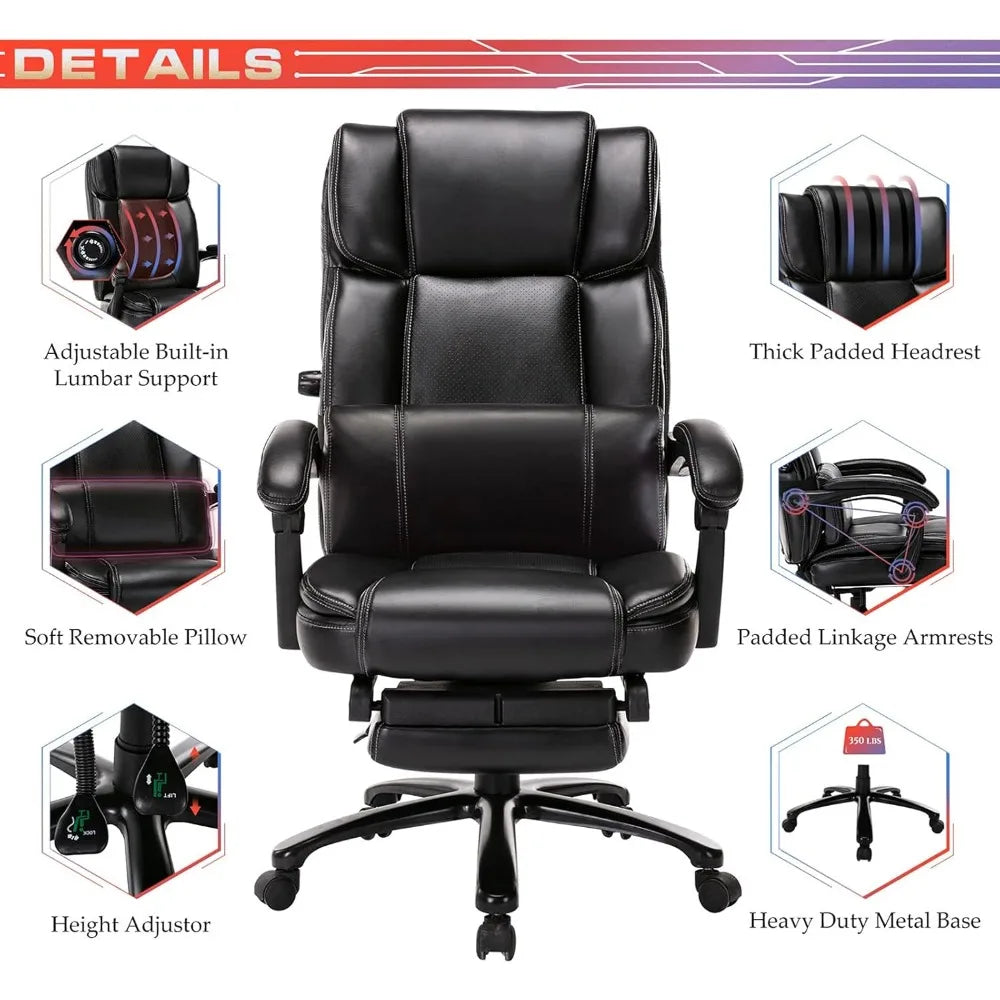 Adjustable Tilt Angle Bonded Leather Office Chair