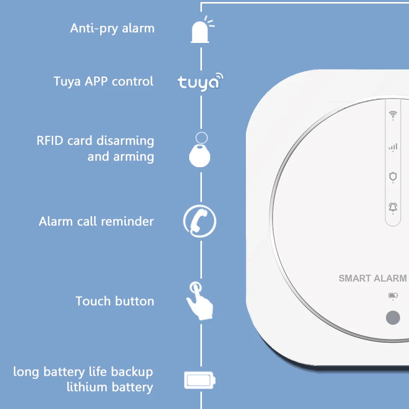 Tuya Google Wifi Smart Home Wireless GSM Alarm System