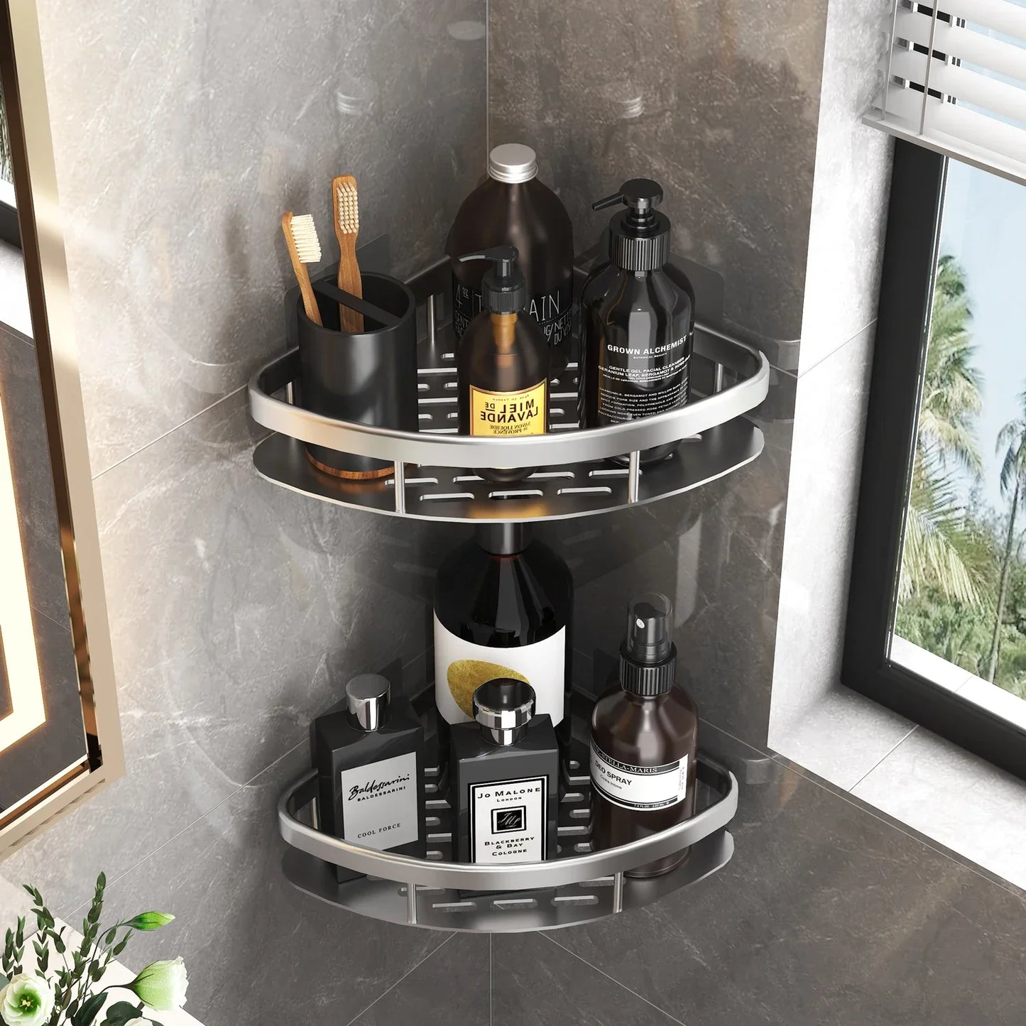 Aluminum Alloy Bathroom Shelf Storage Organizer