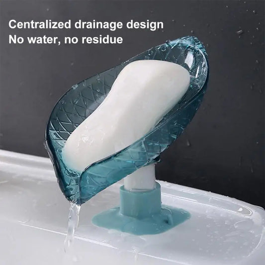 Leaf Shape Soap Drain Holder Box Container