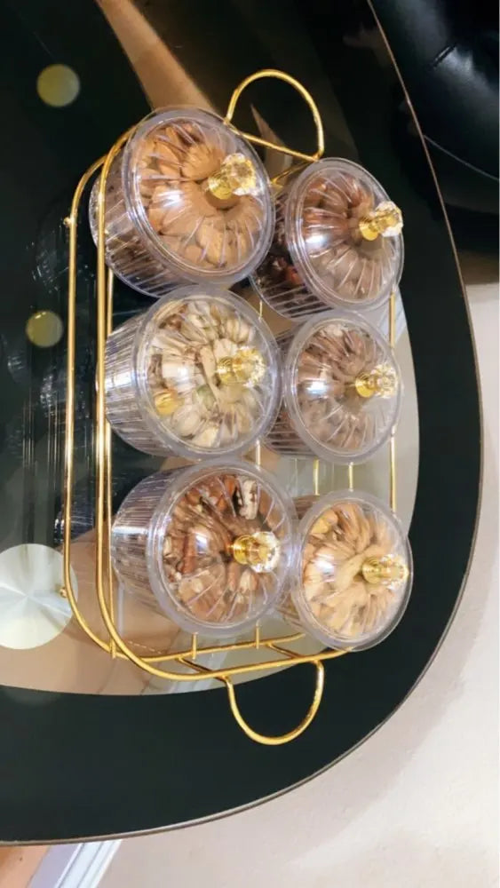 Dried Fruit Salad Plate Snack Dishes Transparent Round Dessert Seasoning Jar Dish Grid Food Storage Preserved Tray Box Lid Bowl