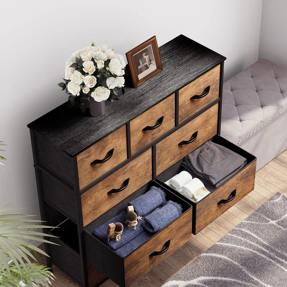 Fabric storage tower, living room high chest organizer 39.4"D x 11.8"W x 39.4"H