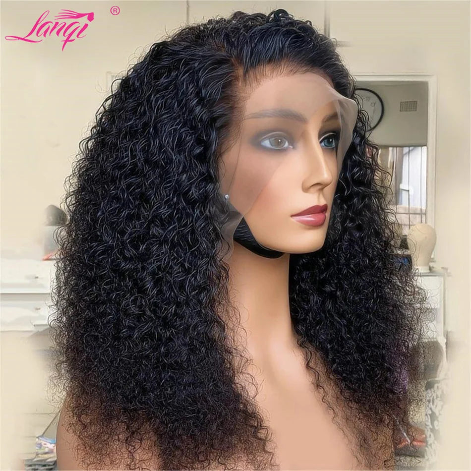 13x4 Curly Lace Front Human Hair Wigs Deep Wave Frontal Wig for Women Transparent Lace Frontal Wig 4x4 Closure Wigs