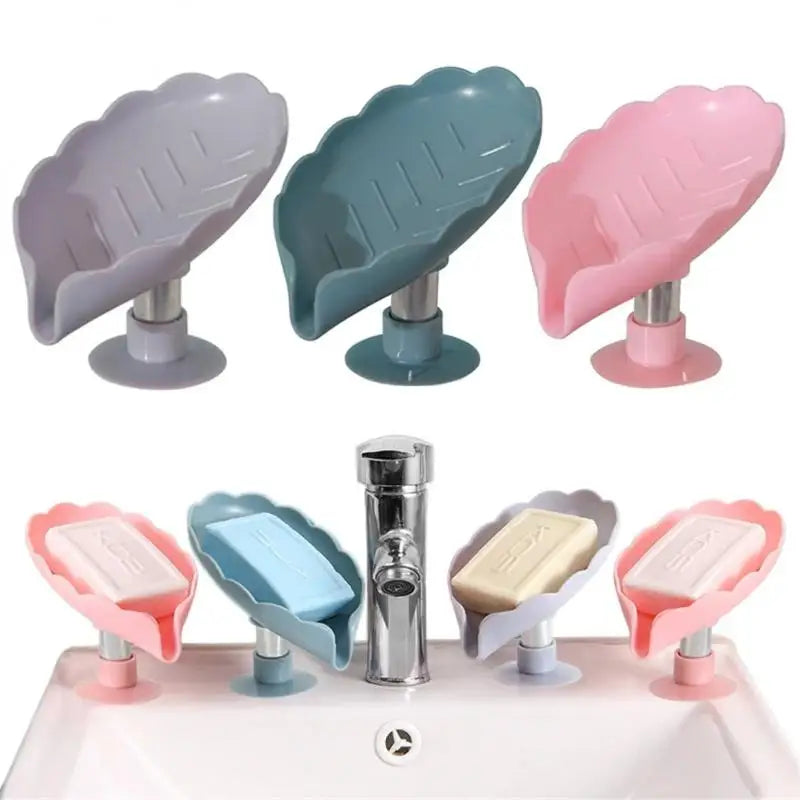 Leaf Shape Soap Drain Holder Box Container