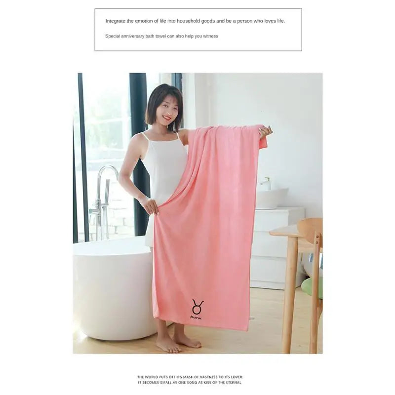 70*140cm Large Soft Constellation Bath Towel Soft Absorbent Embroidered Bathroom Bathing Sheets Bath Towels Set