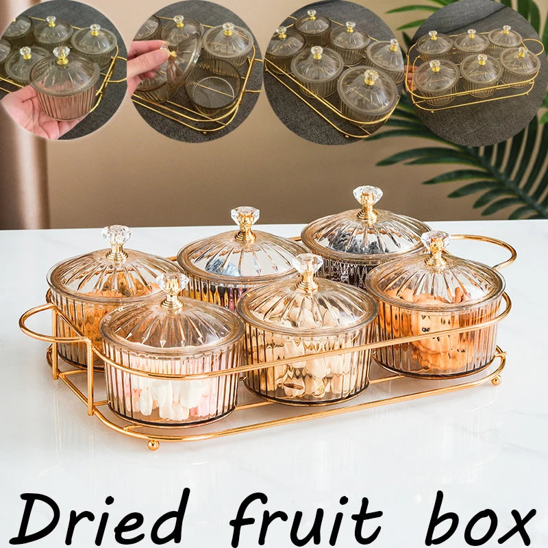 Dried Fruit Salad Plate Snack Dishes with Covers