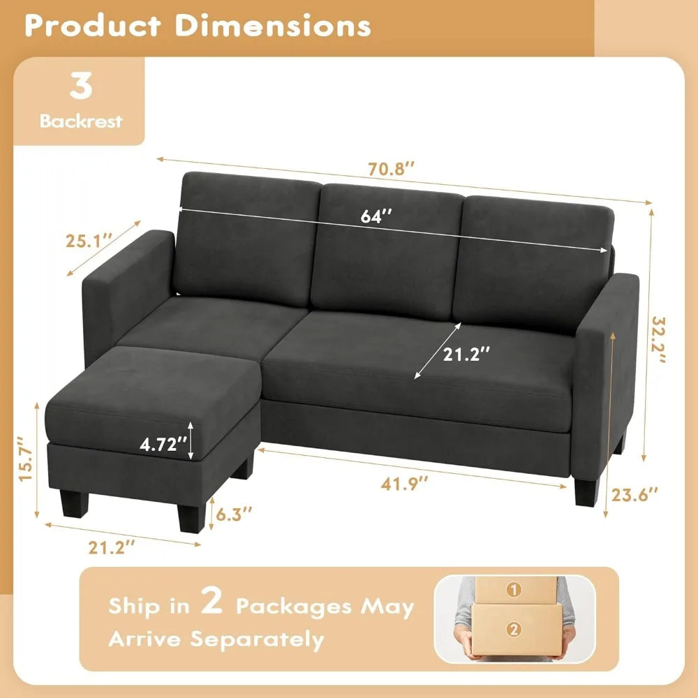 Convertible Sectional Living Room Sofa