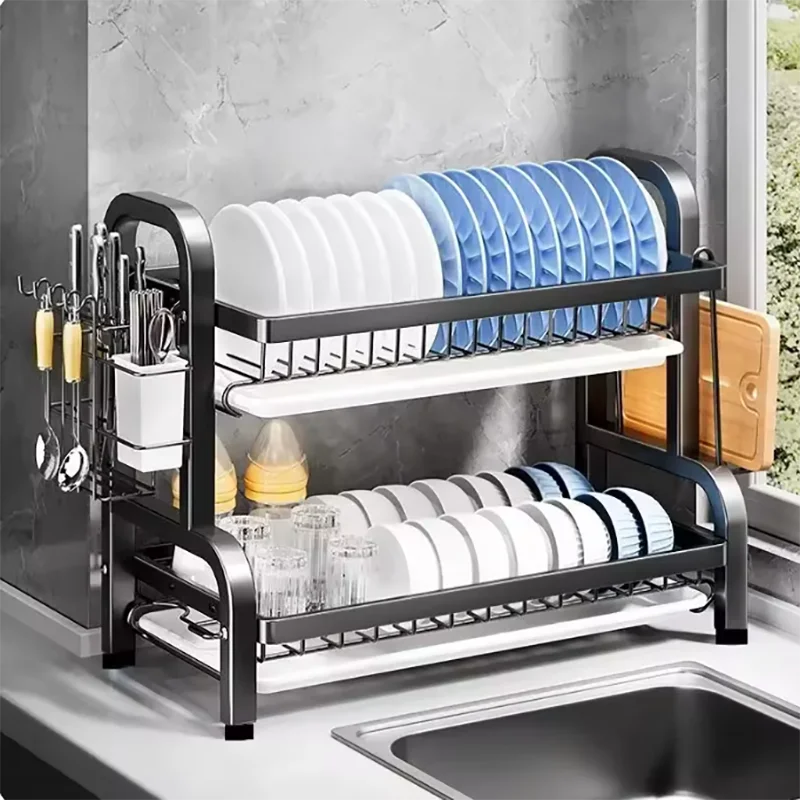 Dish Drying 2-Tier Compact Kitchen Rack