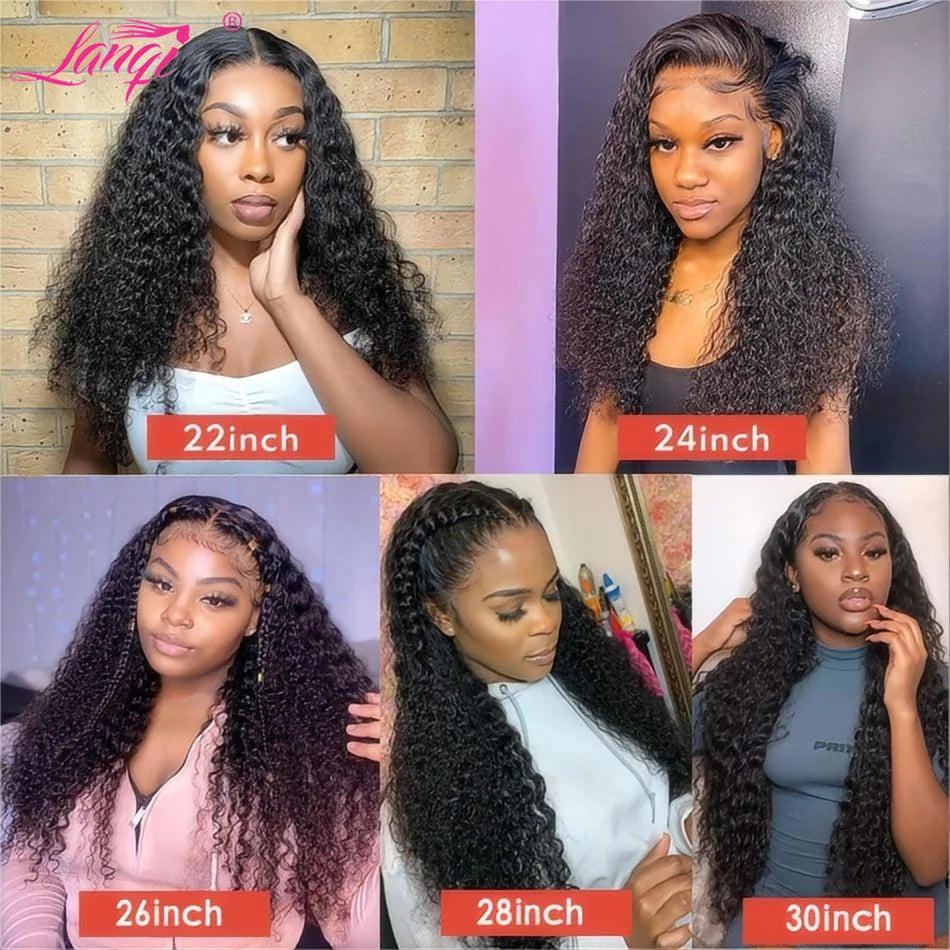 13x4 Curly Lace Front Human Hair Wigs Deep Wave Frontal Wig for Women Transparent Lace Frontal Wig 4x4 Closure Wigs