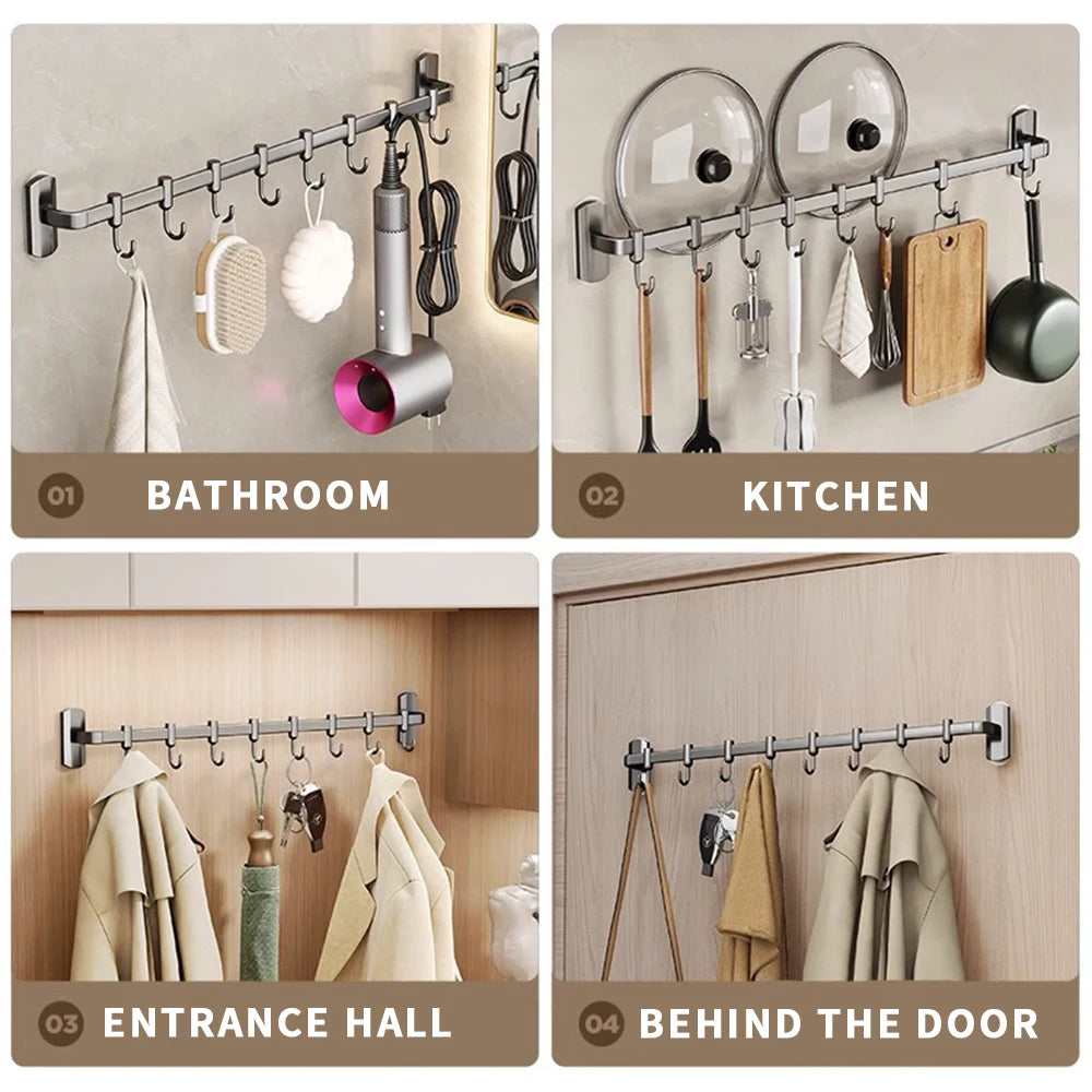 Kitchen Hook Hanging Rod Rack