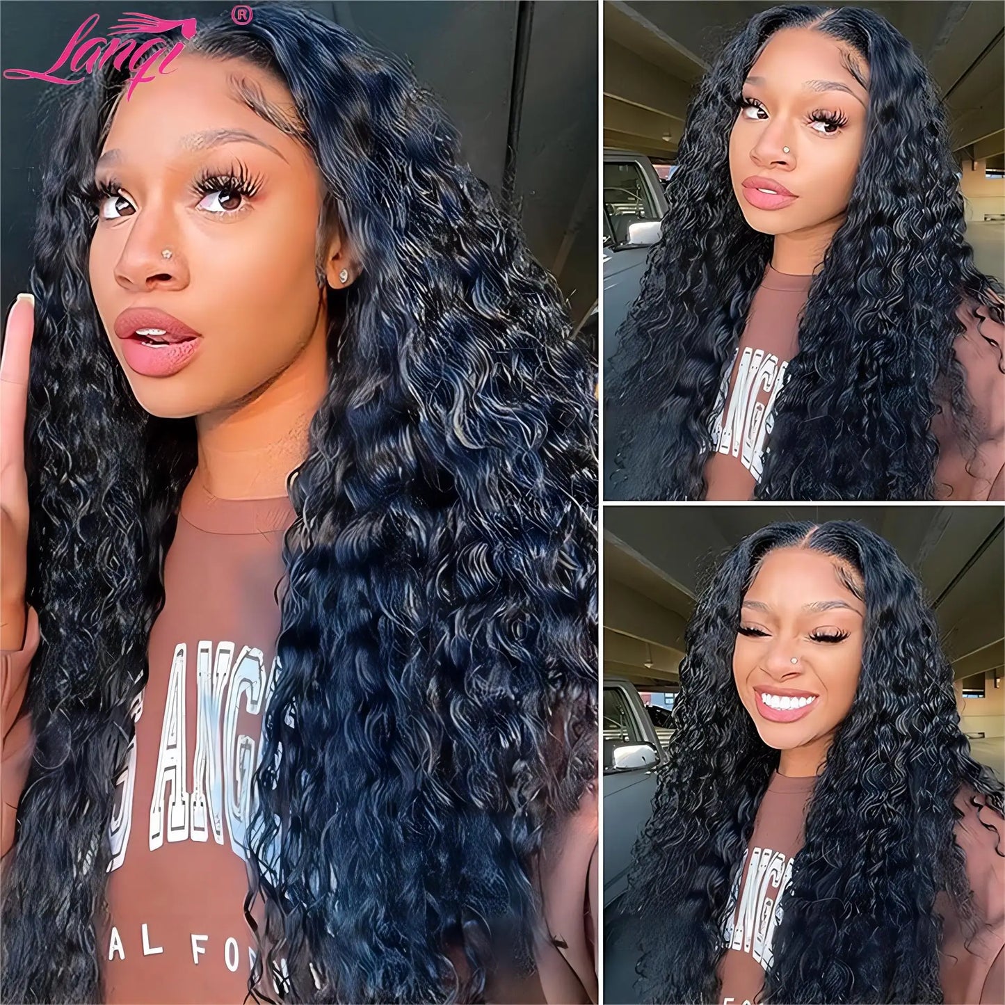 13x4 Curly Lace Front Human Hair Wigs Deep Wave Frontal Wig for Women Transparent Lace Frontal Wig 4x4 Closure Wigs