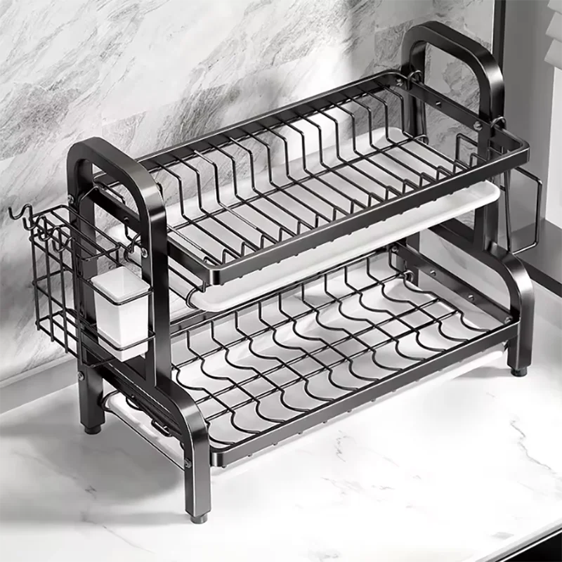 Dish Drying 2-Tier Compact Kitchen Rack