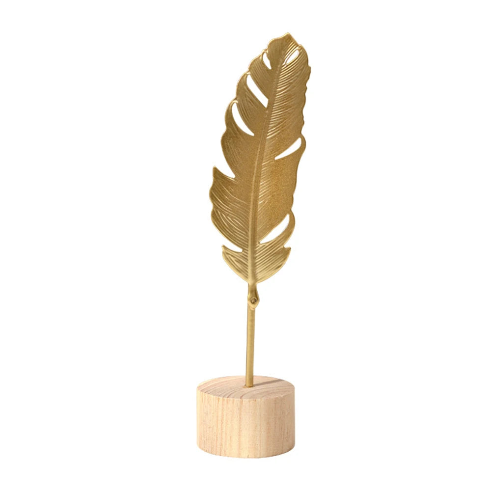 Nordic Gold Ginkgo Leaf Crafts Leaves Sculpture Luxury Living Room Decor Home Decoration Accessories Office Desktop Ornaments