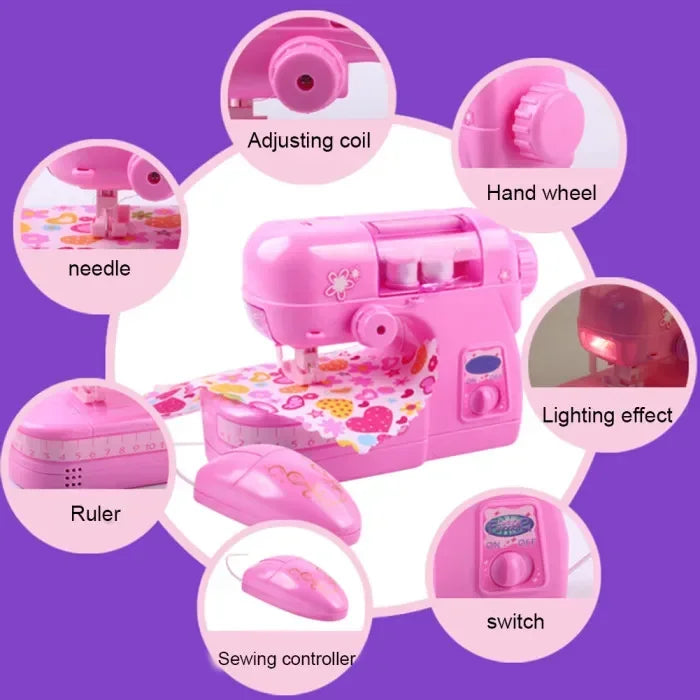 Children's Mini Portable Sewing Machine Small Electric Children Sewing Machine Electronic Sewing Machine Home Toy Set