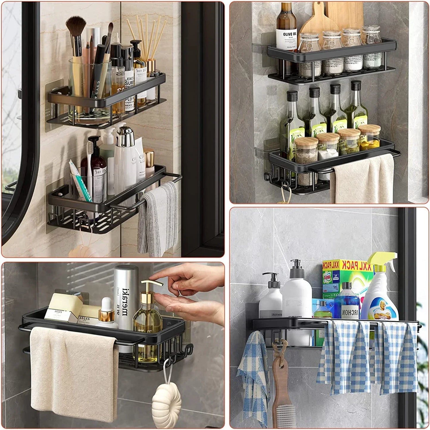 Aluminum Alloy Bathroom Shelf Storage Organizer