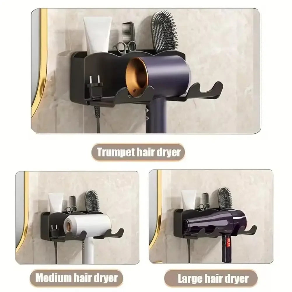 Hair Dryer Holder Stand with Storage Box