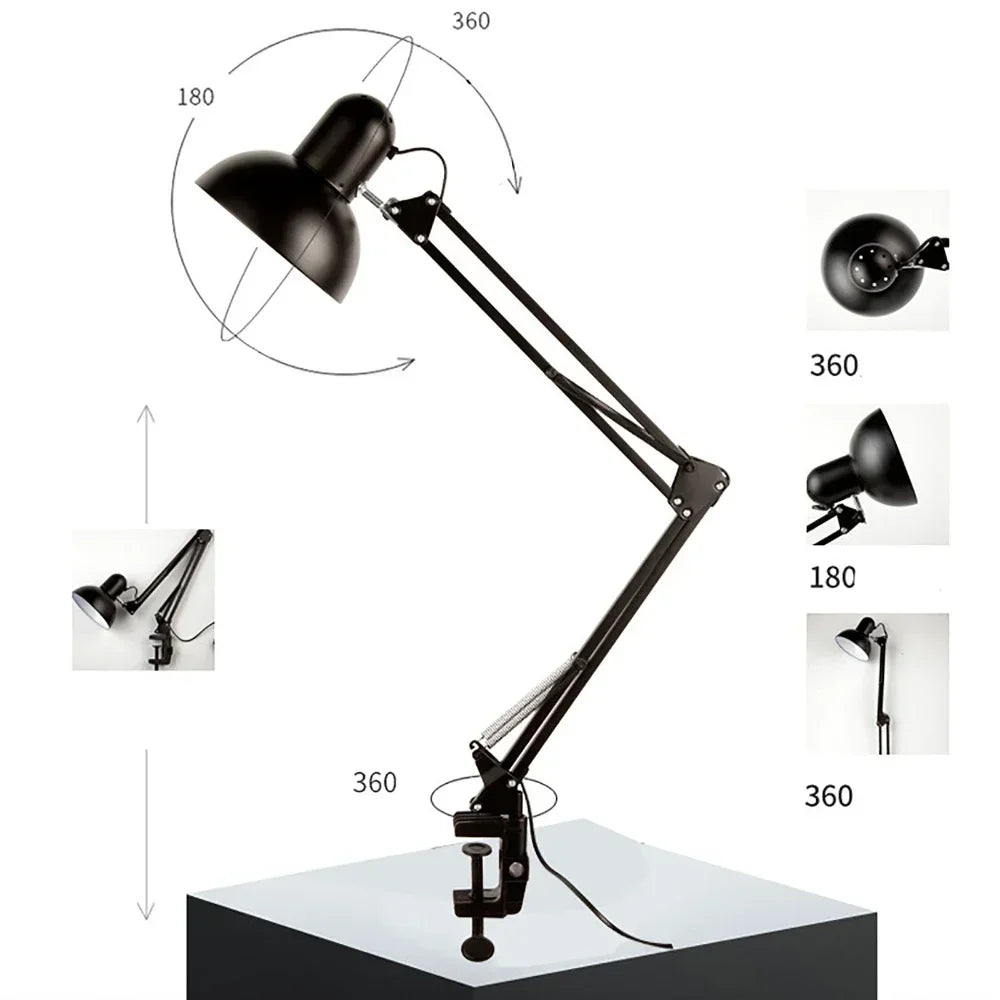 Foldable Desk Lamp Clip on Light