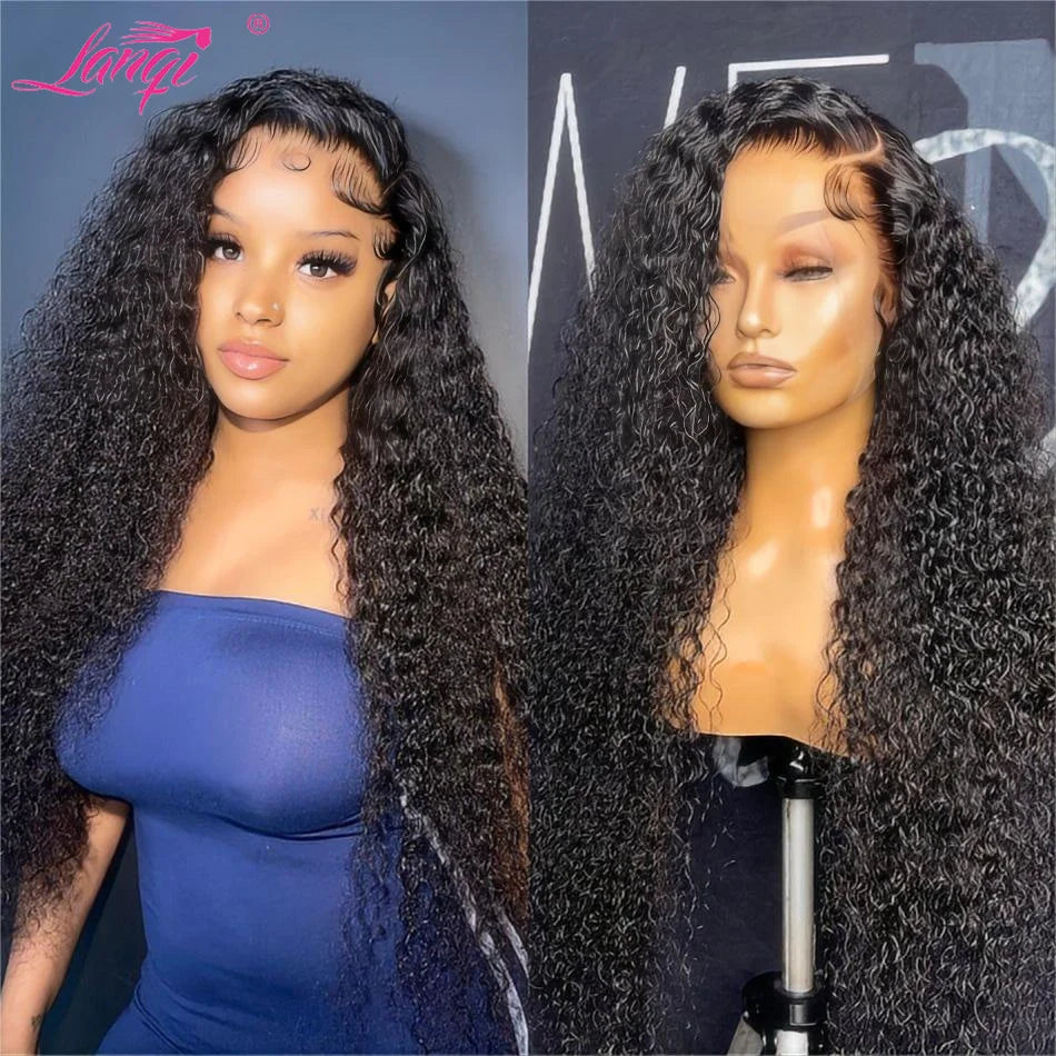 13x4 Curly Lace Front Human Hair Wigs Deep Wave Frontal Wig for Women Transparent Lace Frontal Wig 4x4 Closure Wigs