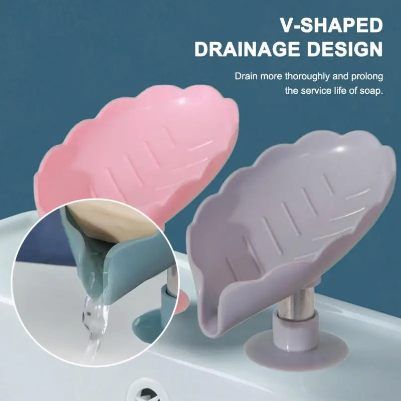 Leaf Shape Soap Drain Holder Box Container