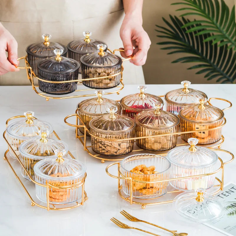 Dried Fruit Salad Plate Snack Dishes with Covers