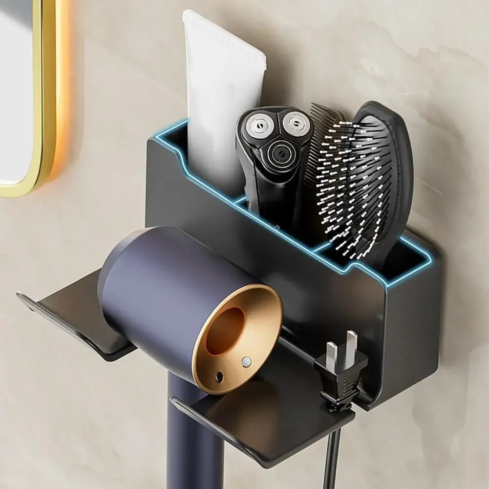 Hair Dryer Holder Stand with Storage Box