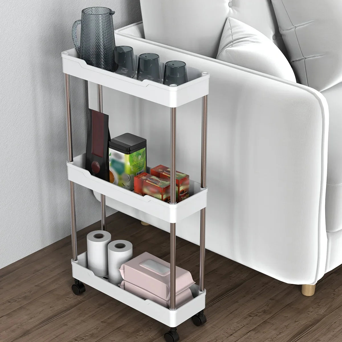 Trolley Storage Rack Organizer With Wheels