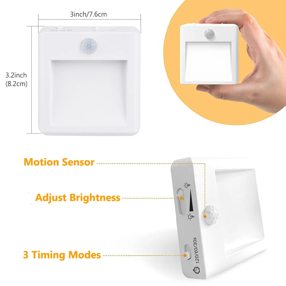 Auto Dusk to Dawn Sensor Dimmable Wireless Cabinet Lamp