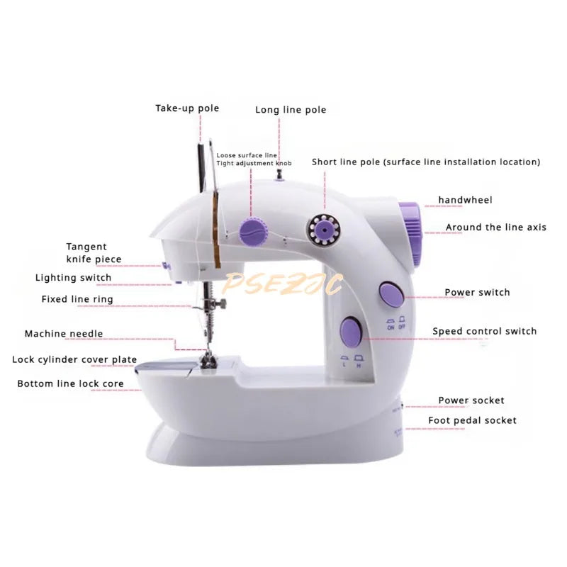 Household Electric Sewing Machine Portable Desktop Electric Mini Light Sewing Machine