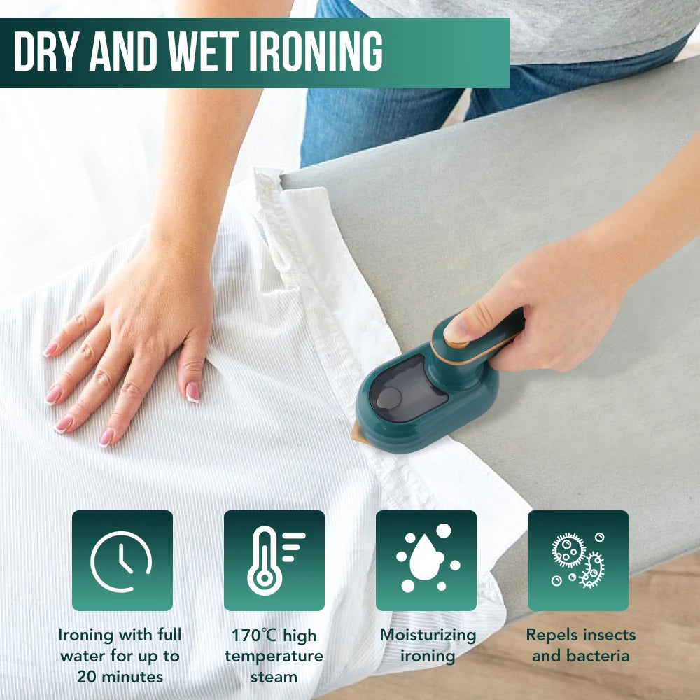 Upgrade Portable Mini Ironing Machine 180°Rotatable Handheld Steam Iron Foldable Travel Garment Steamer Professional Steam Iron