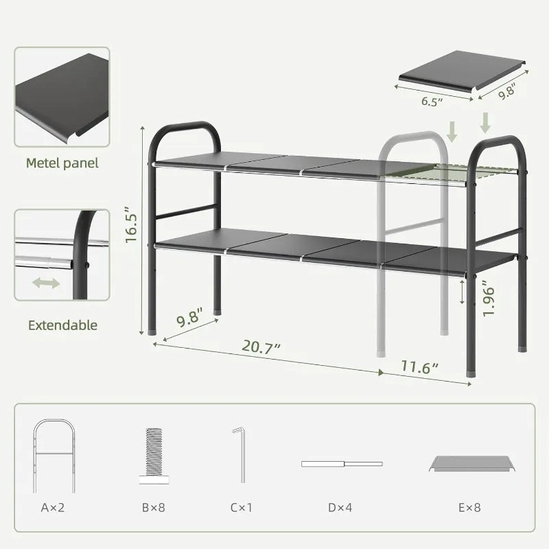 Expandable Cabinet Shelf Organizer Rack