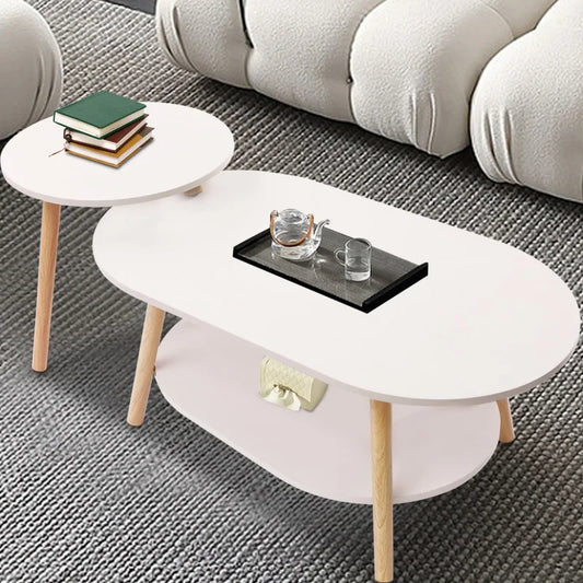 Combination MDF Solid White Tea Table